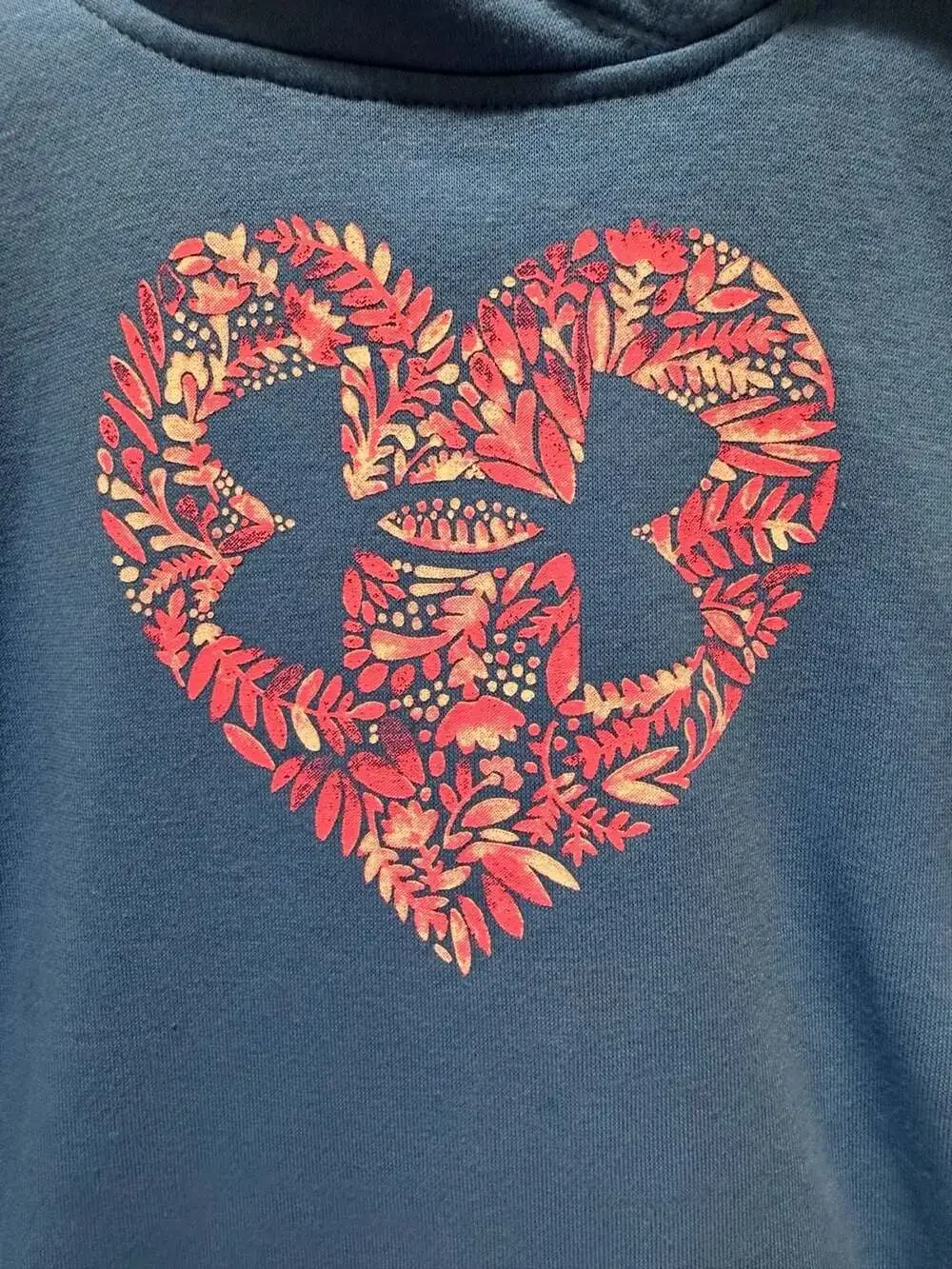 Under Armour Girls Blue Floral Heart Logo Hoodie and Leggings Set